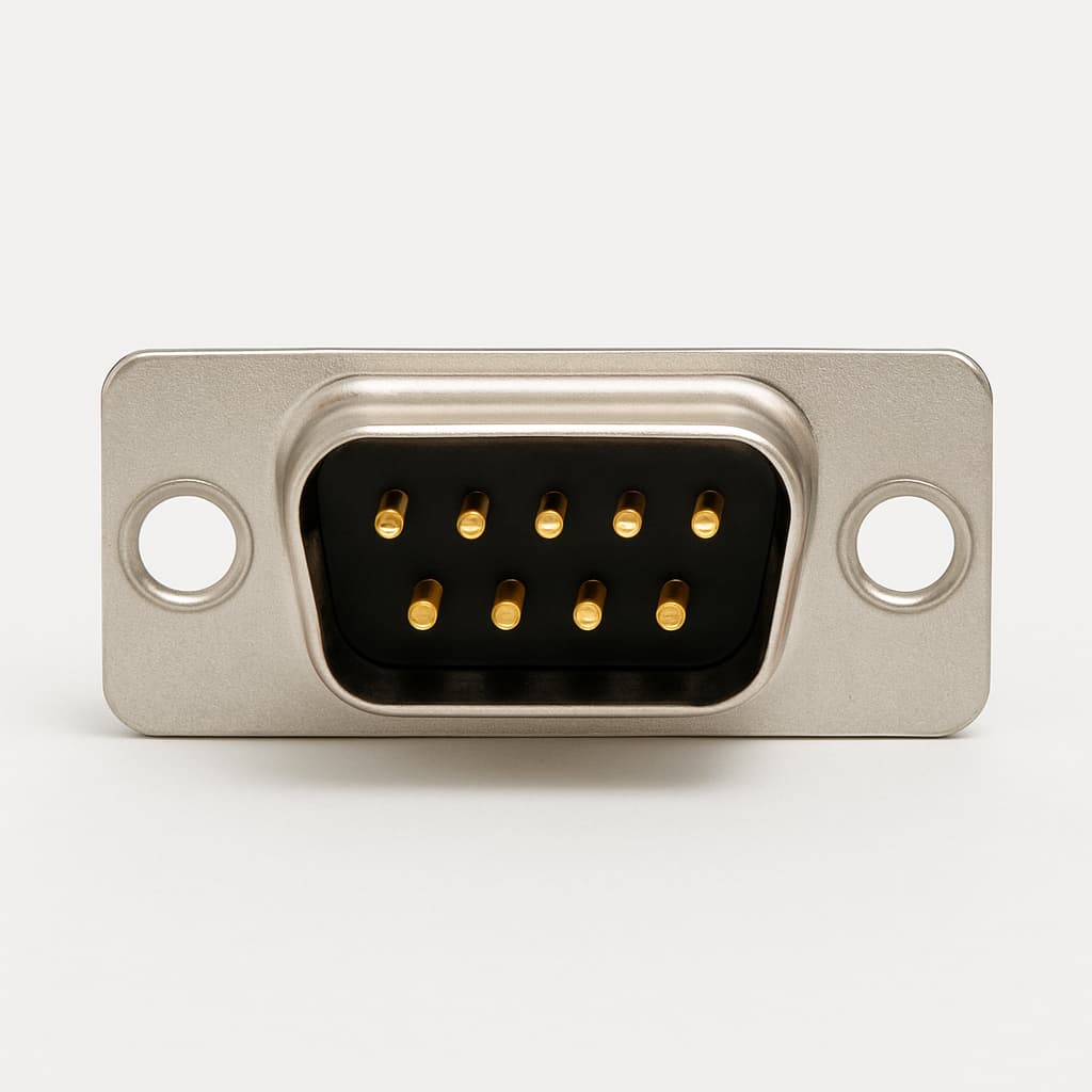 F09P18G1 D-Sub 9P male connector — illustratieve, door AI gegenereerde afbeelding
