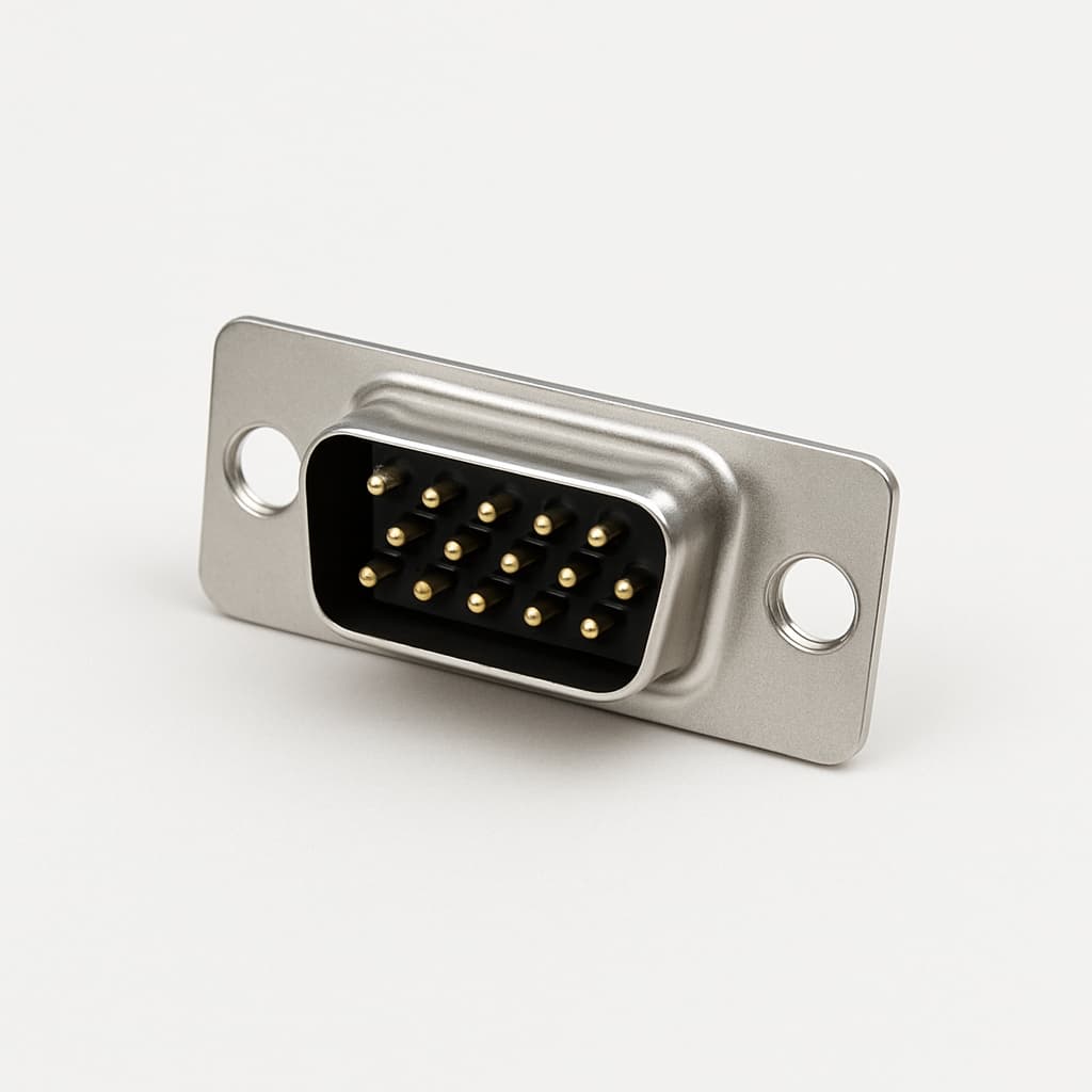 F15P18G1 D-Sub 15P male connector — illustratieve, door AI gegenereerde afbeelding
