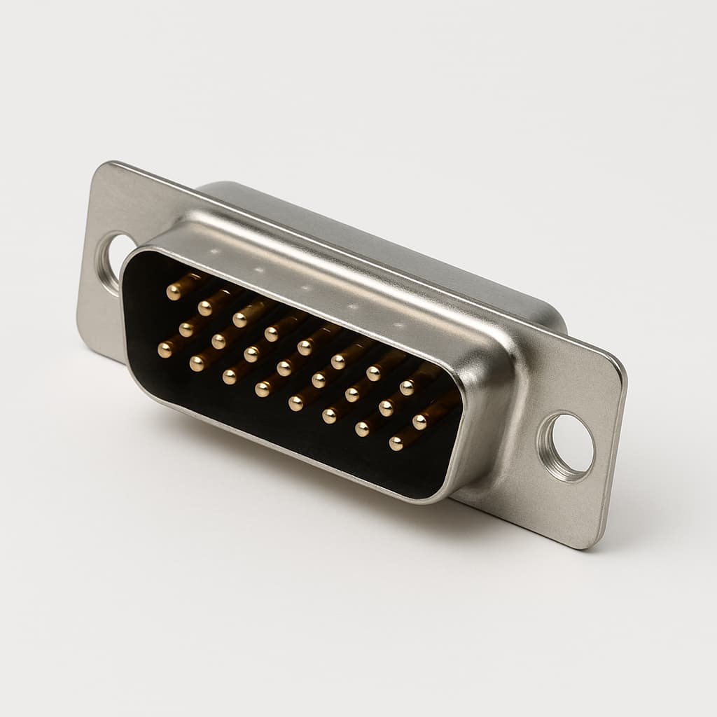 F25P-K49-120 D-SUB 25P connector — illustratieve, door AI gegenereerde afbeelding