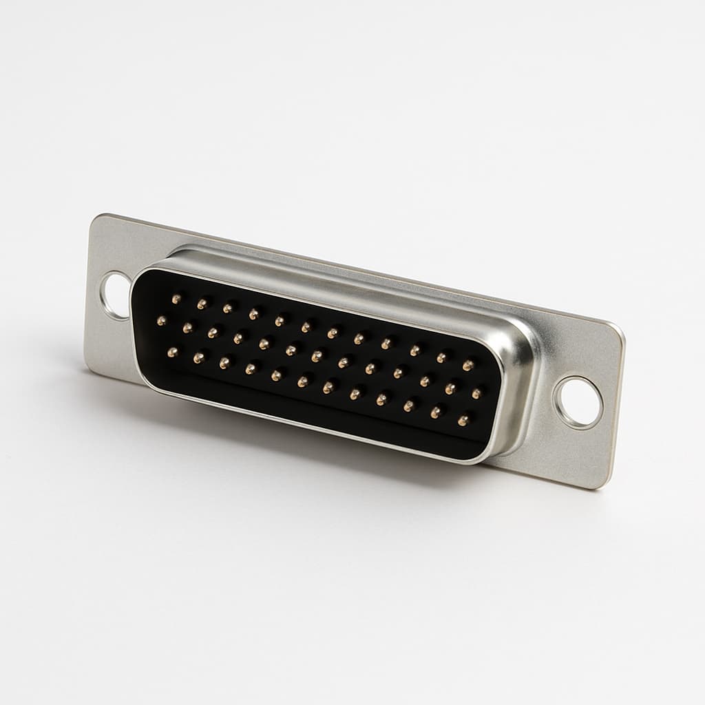 Molex / FCT F37P0G3 D-Sub-Steckverbinder — illustrative, KI-generierte Abbildung