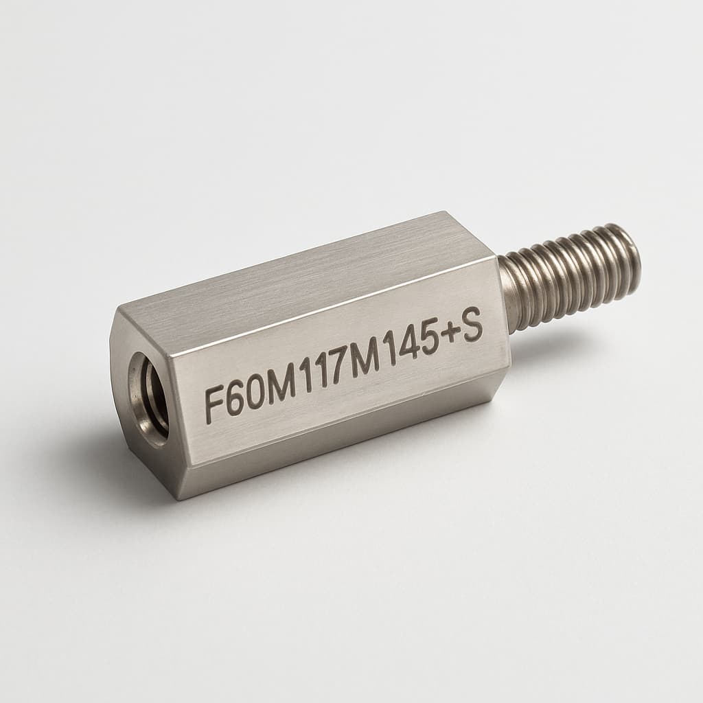 Molex / FCT F60M117M145+S, 6.5 mm UNC4-40 — illustrative, KI-generierte Abbildung