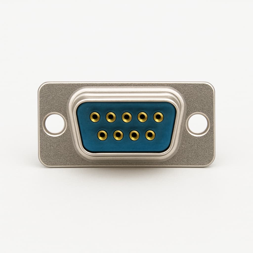 F9S1 D-Sub 9P connector — illustratieve, door AI gegenereerde afbeelding
