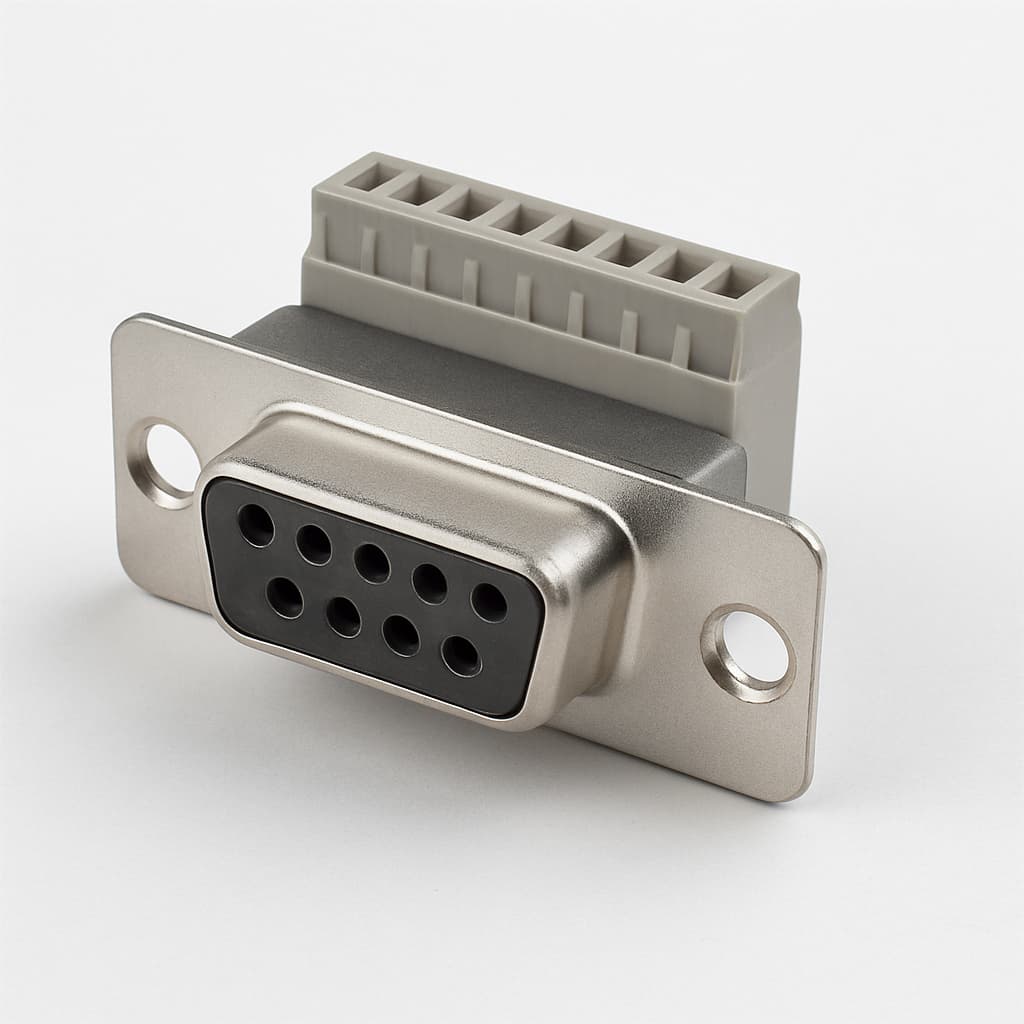 MOLEX / FCT FE09P21G3 D-Sub Eurostyle — illustrative, KI-generierte Abbildung