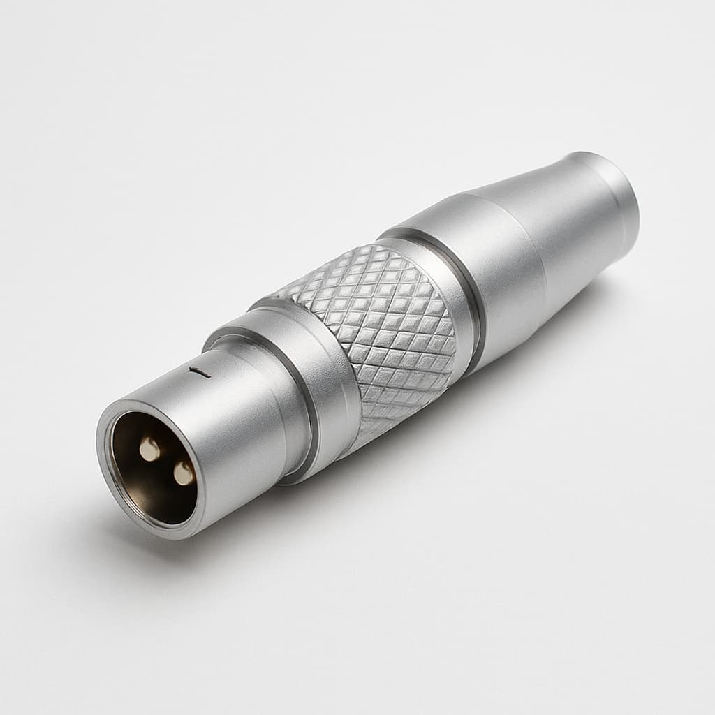 LEMO FGG.1B.302.CLAD52 2P Stecker — illustrative, KI-generierte Abbildung
