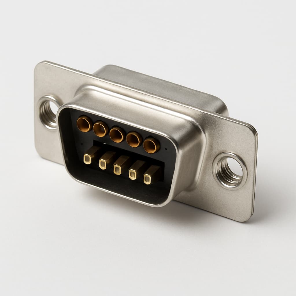 MOLEX / FCT FM8W8P-1360 D-sub plug — illustratieve, door AI gegenereerde afbeelding