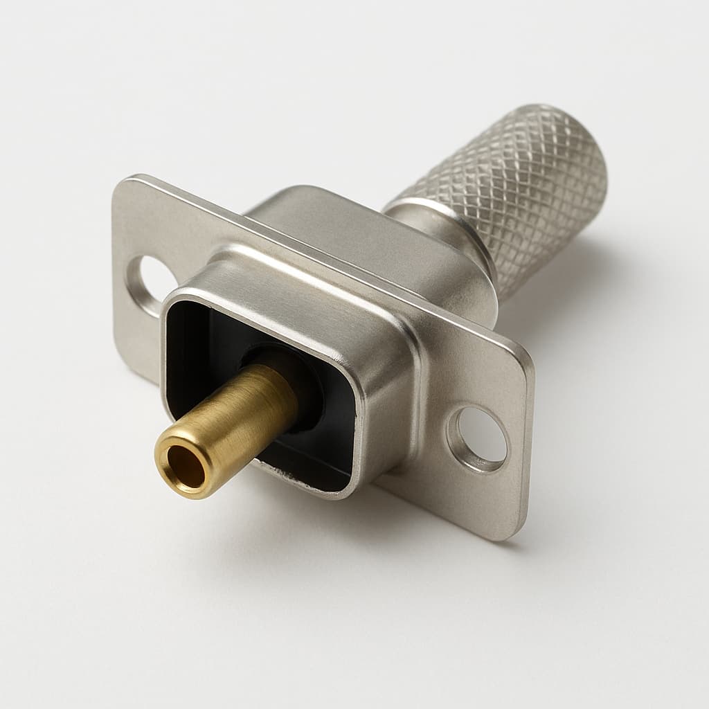 FMC003P102 D-Sub-Koax-Stecker 2.6 mm — illustrative, KI-generierte Abbildung