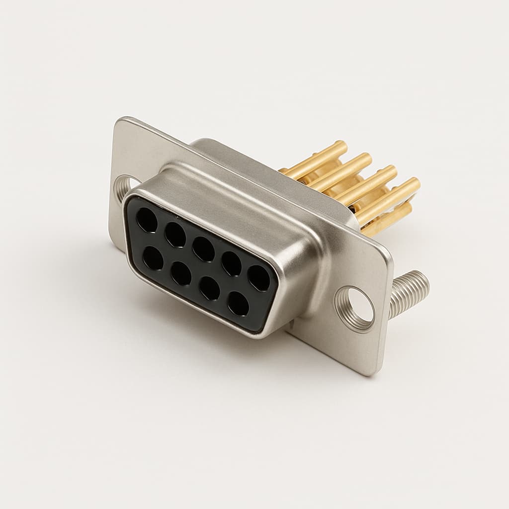 Molex / FCT FU09P7-K120 D-Sub Crimp — illustrative, KI-generierte Abbildung