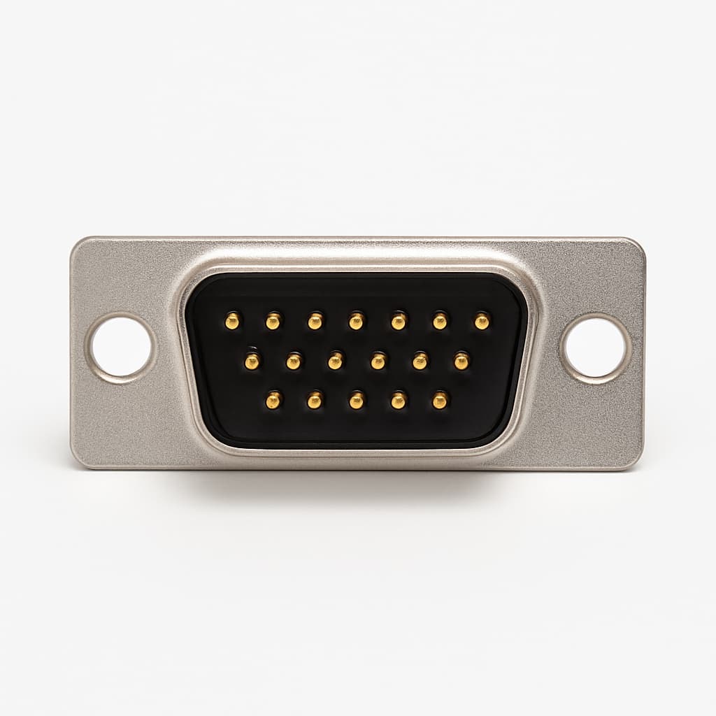 Molex / FCT FU15P7-K120 D-Sub krimp — illustratieve, door AI gegenereerde afbeelding