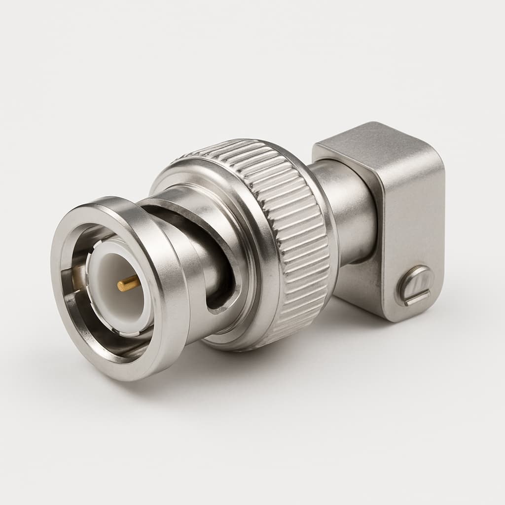 Telegartner J01002A1215 BNC male plug voor RG59 — illustratieve, door AI gegenereerde afbeelding