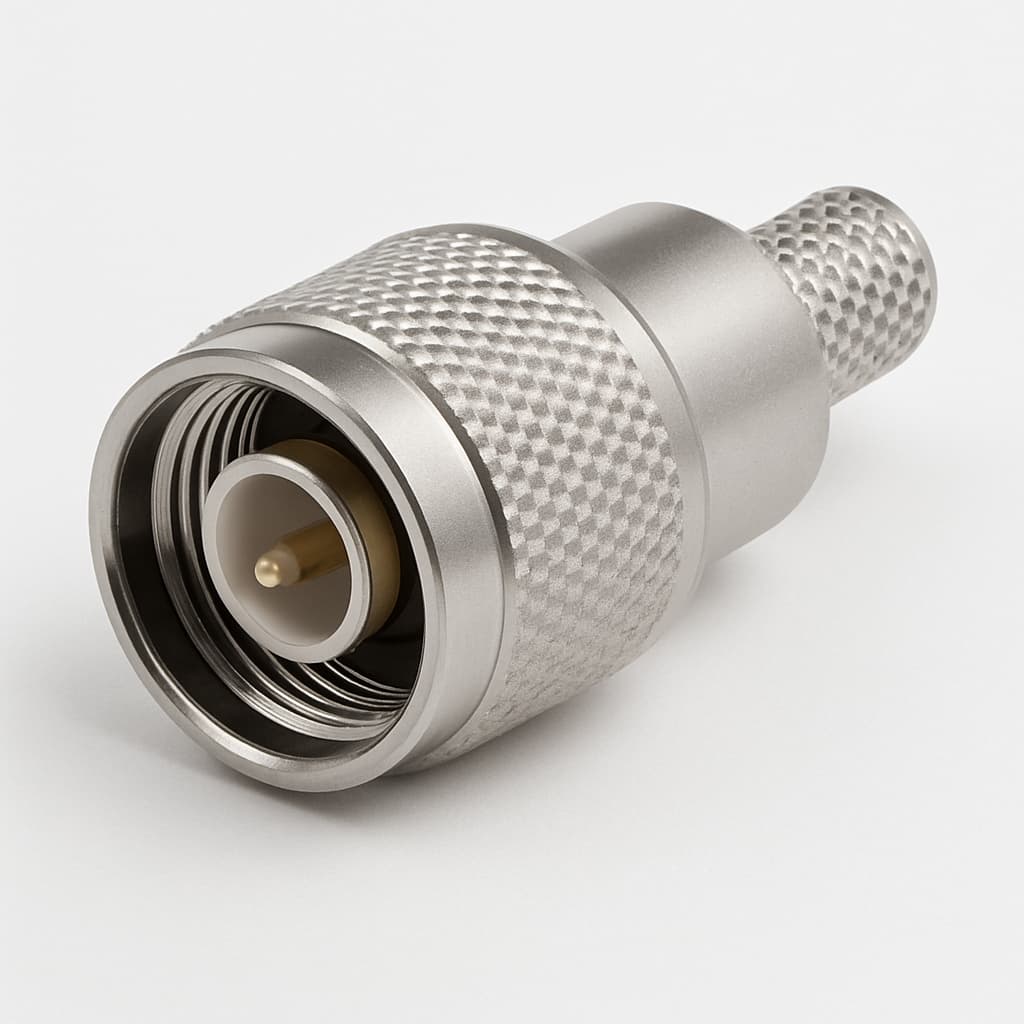 Telegartner J01010A0029 TNC-Crimpstecker für RG214, A2212 — illustrative, KI-generierte Abbildung