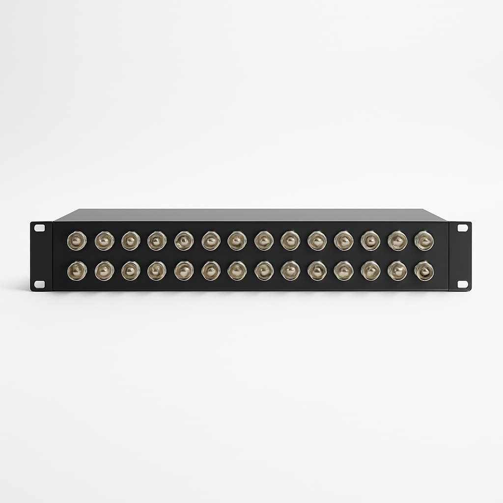 KK2P-32-BNC-IN 19" 2HE 2 x 16 BNC 12.9 mm — illustrative, KI-generierte Abbildung