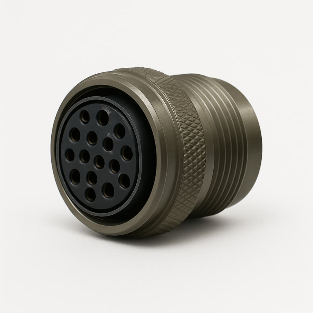 MS27467T15B18SA Buchsenstecker, 18P, A-POS — illustrative, KI-generierte Abbildung