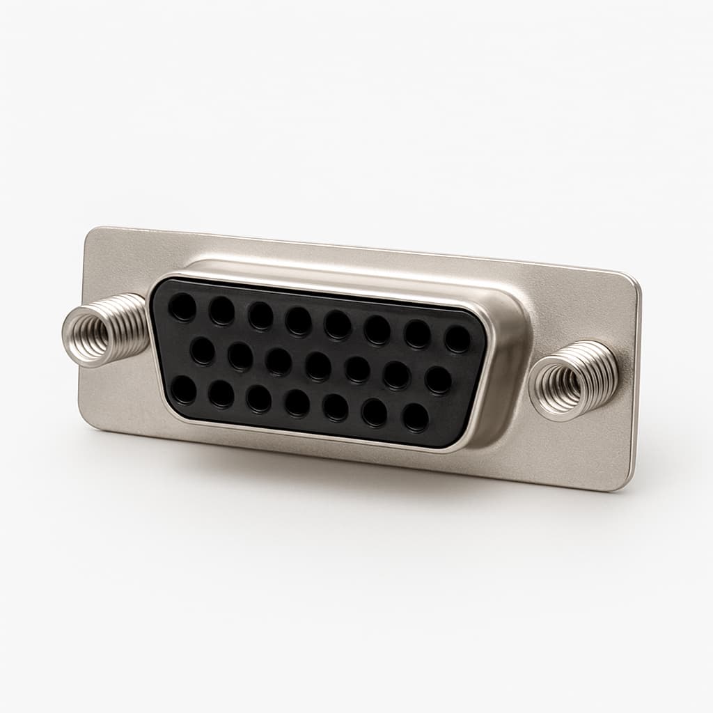 MOLEX / FCT F15P5G2 D-Sub-connector — illustratieve, door AI gegenereerde afbeelding