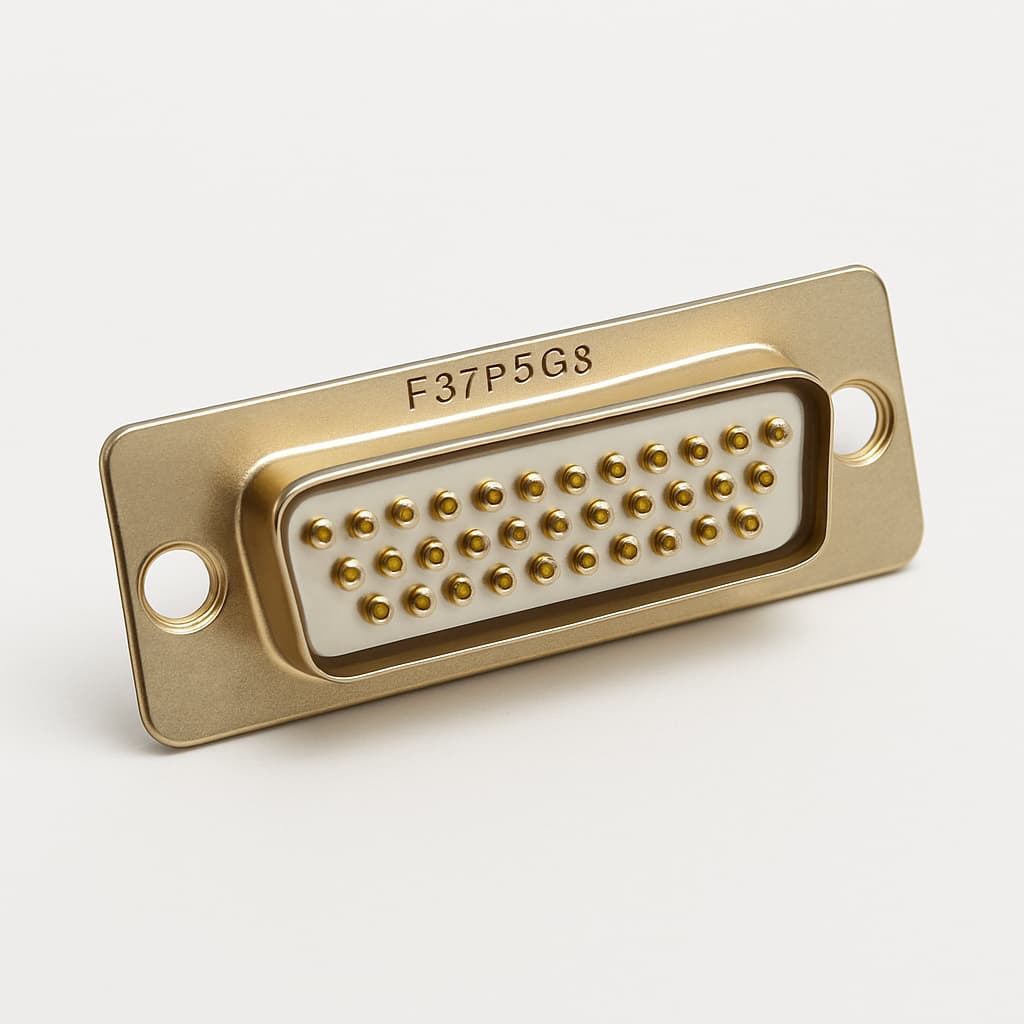 Molex / FCT F37P5G3 D-Sub connector — illustratieve, door AI gegenereerde afbeelding