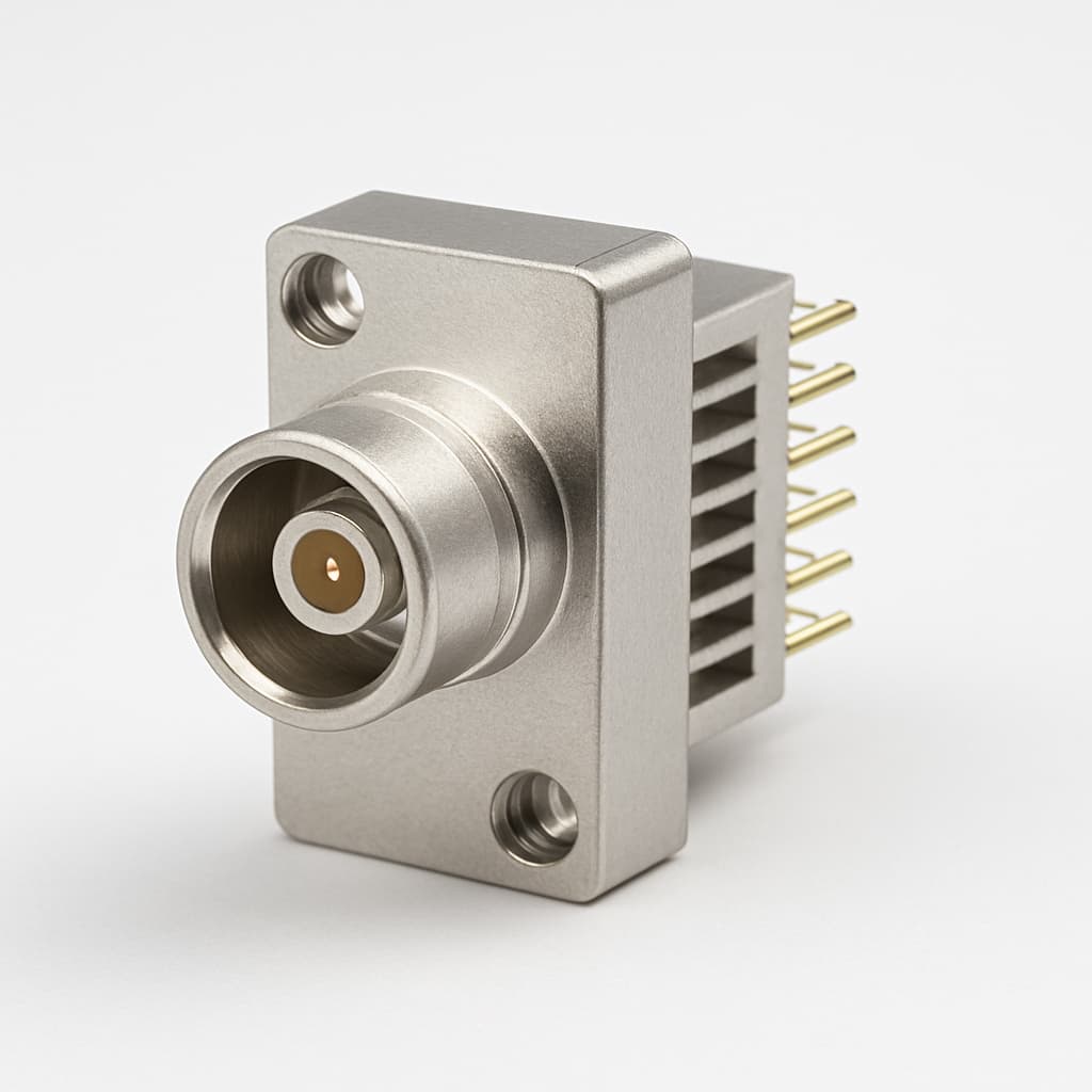 Molex / FCT FDE001P116 DIN 50 Ohm G2 — illustratieve, door AI gegenereerde afbeelding