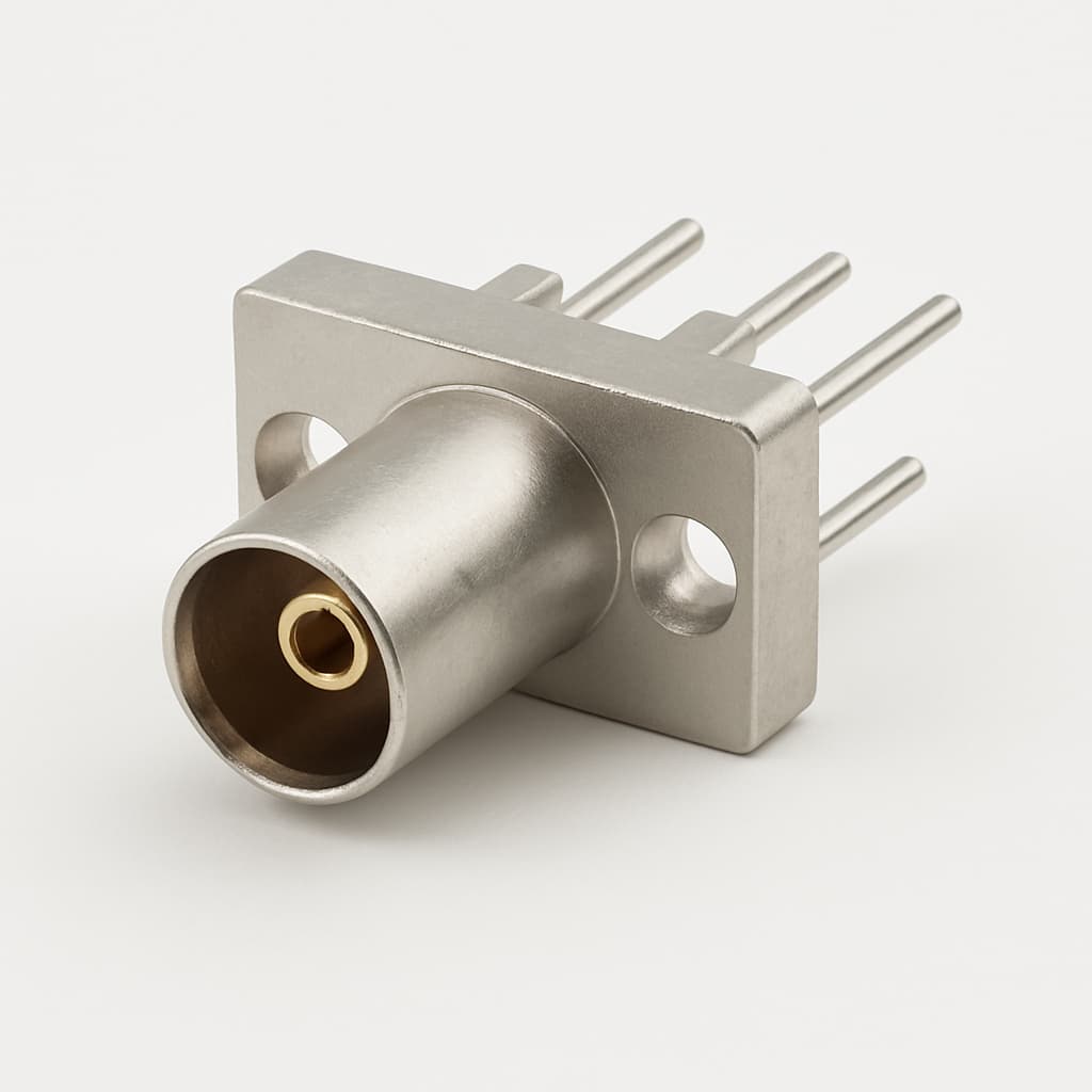Molex / FCT FDE003P101 75 OHM DIN G3 connector — illustratieve, door AI gegenereerde afbeelding
