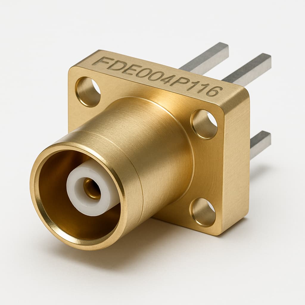 Molex / FCT FDE004P116 50 OHM DIN G2 — illustrative, KI-generierte Abbildung