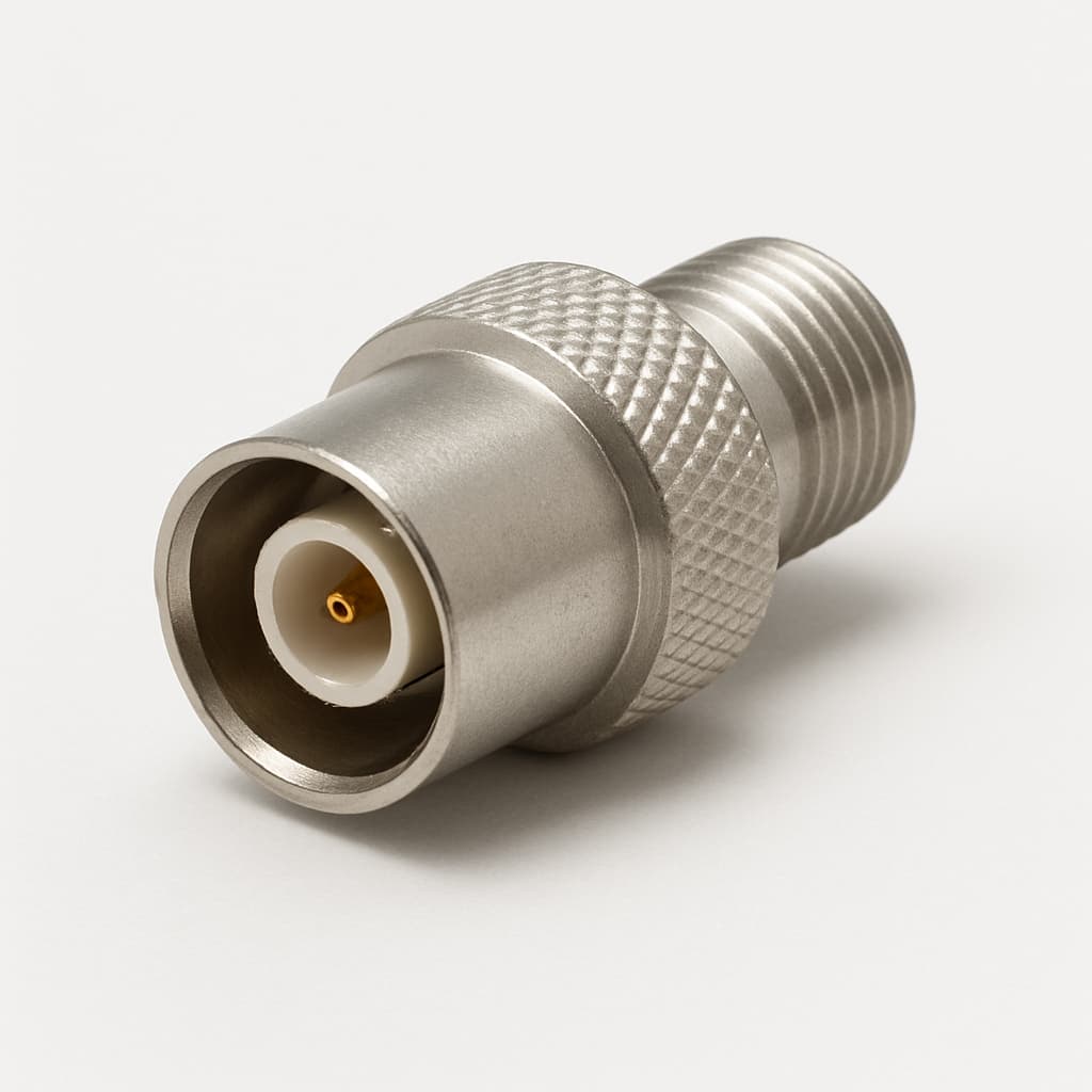 Molex / FCT FDE005P102 75 Ohm DIN-connector — illustratieve, door AI gegenereerde afbeelding