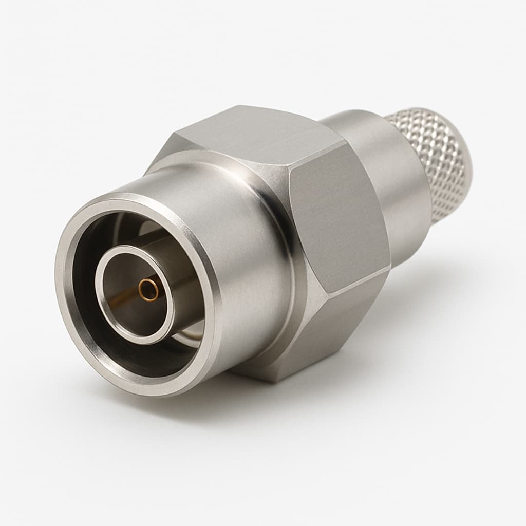 Molex / FCT FDS001P116 DIN 50 Ohm krimp G2 — illustratieve, door AI gegenereerde afbeelding