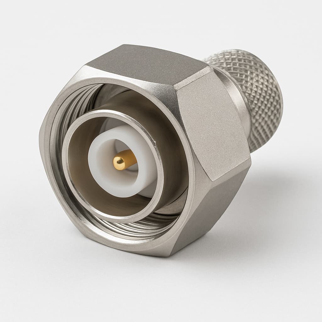 Molex / FCT FDS001S102 DIN 50 Ohm krimp G1 — illustratieve, door AI gegenereerde afbeelding