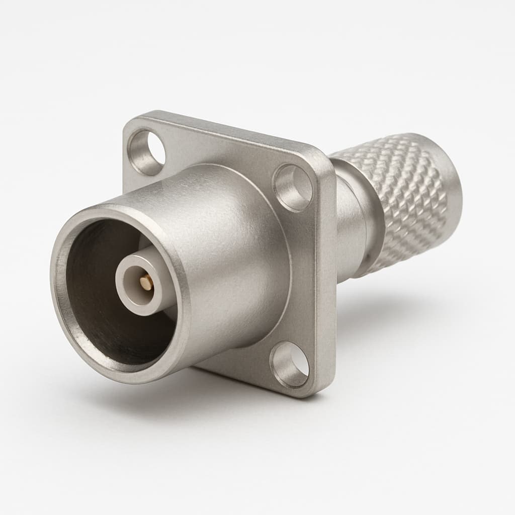Molex / FCT FDS001S116 DIN 50 ohm krimp G2 — illustratieve, door AI gegenereerde afbeelding