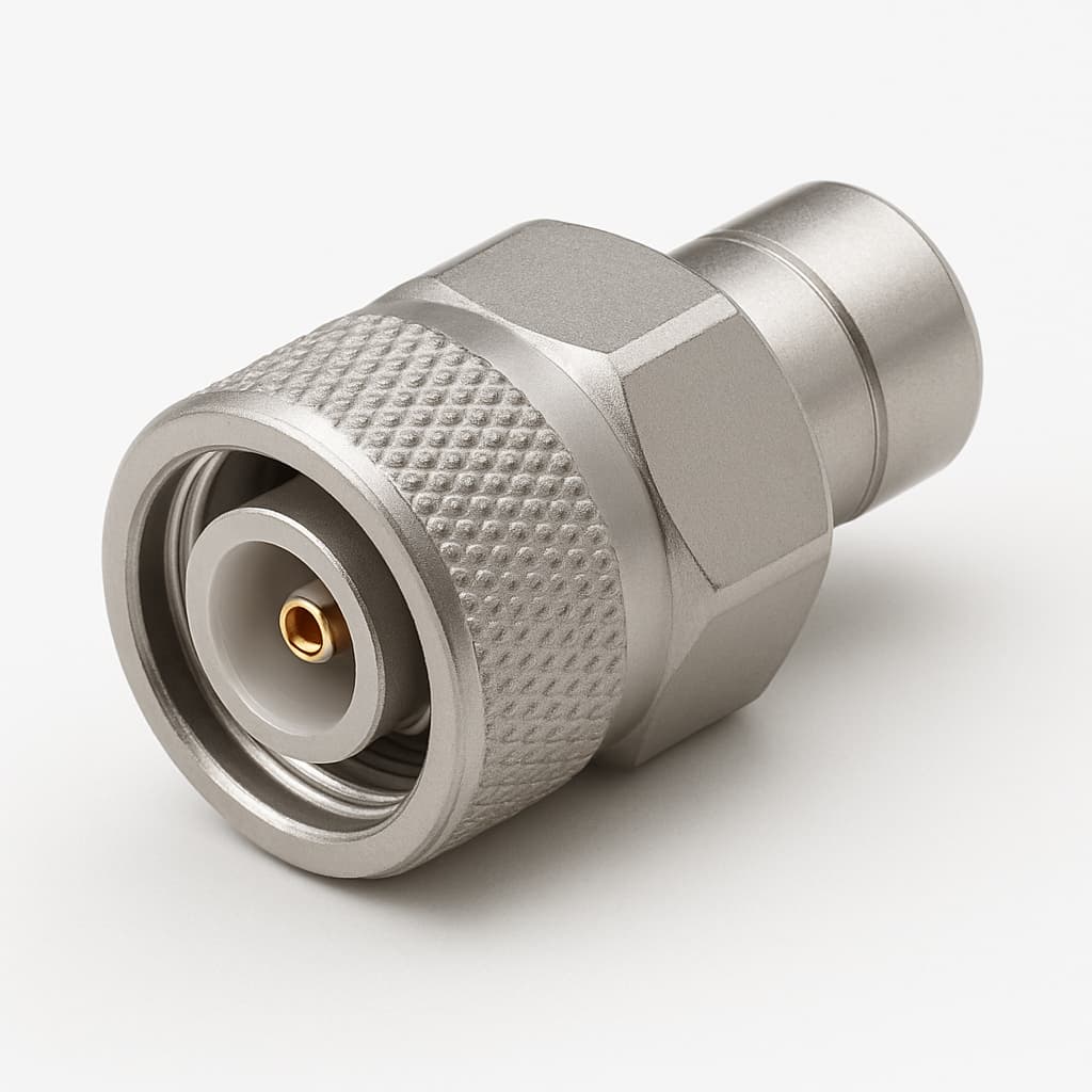 Molex / FCT FDX012S101 50 Ohm DIN-connector — illustratieve, door AI gegenereerde afbeelding