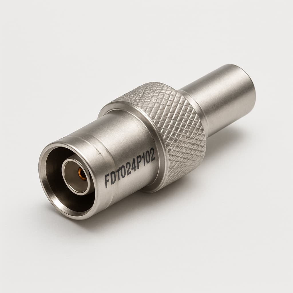 MOLEX / FCT FDX024P102 DIN 75 OHM Steckverbinder — illustrative, KI-generierte Abbildung