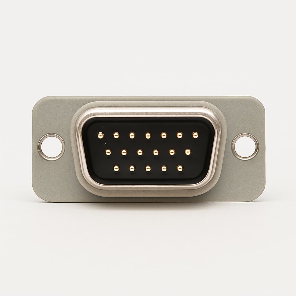 Molex / FCT FE15P21G1 D-Sub Eurostyle — illustratieve, door AI gegenereerde afbeelding