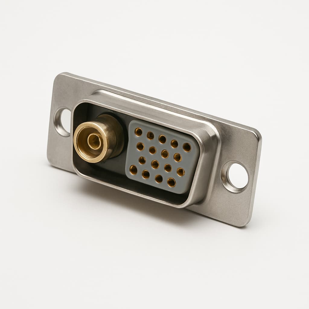 Molex / FCT FM43W2S-K121 D-Sub mixed layout — illustratieve, door AI gegenereerde afbeelding