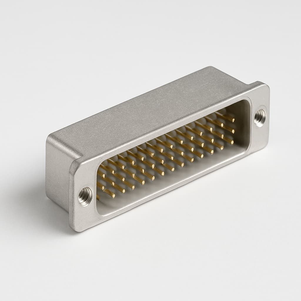 Molex / FCT FMP054P115 DIN-Steckverbinder — illustrative, KI-generierte Abbildung