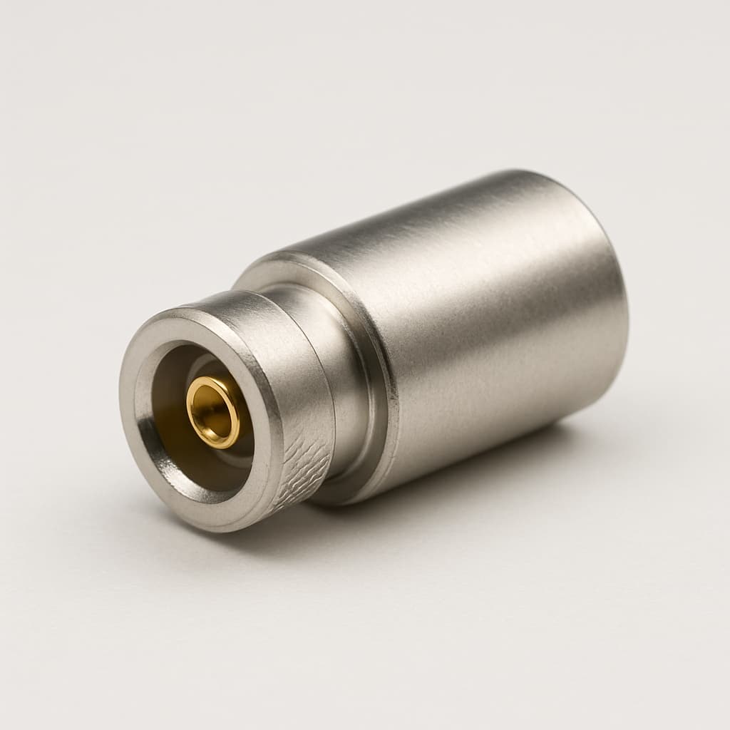 MOLEX / FCT FMS012S101 50 OHM krimponderdeel — illustratieve, door AI gegenereerde afbeelding