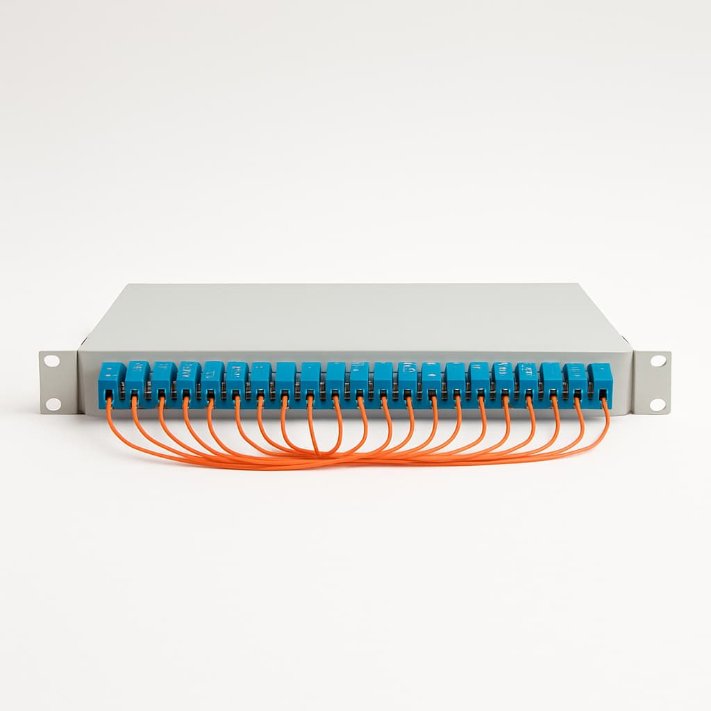 Telegartner H02030F0005 19" FO-Panel 1HU — illustrative, KI-generierte Abbildung