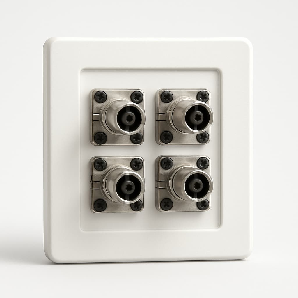Telegartner H02041A0059 FO Outlet OAD/B met 4xST Adaptor — illustratieve, door AI gegenereerde afbeelding