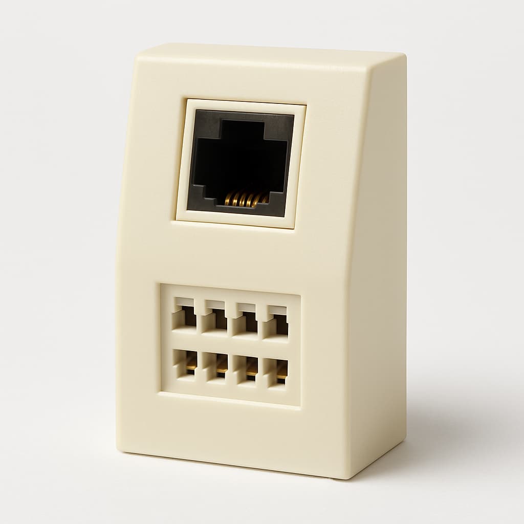 Telegartner J00020A0423 UMJ45 ID 2x8(4) SK Up/50 S0-Bus — illustratieve, door AI gegenereerde afbeelding