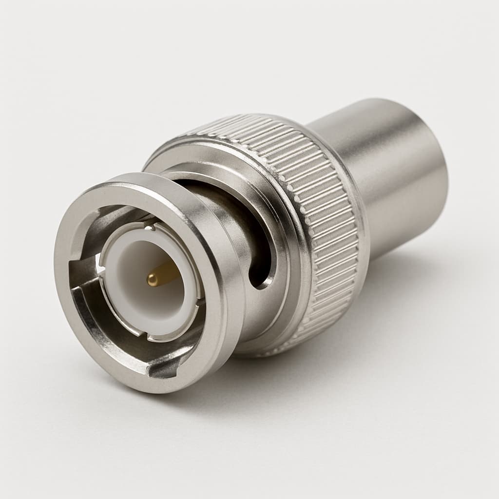 Telegartner J01000A1255S BNC-Stecker für BELDEN 23092 — illustrative, KI-generierte Abbildung