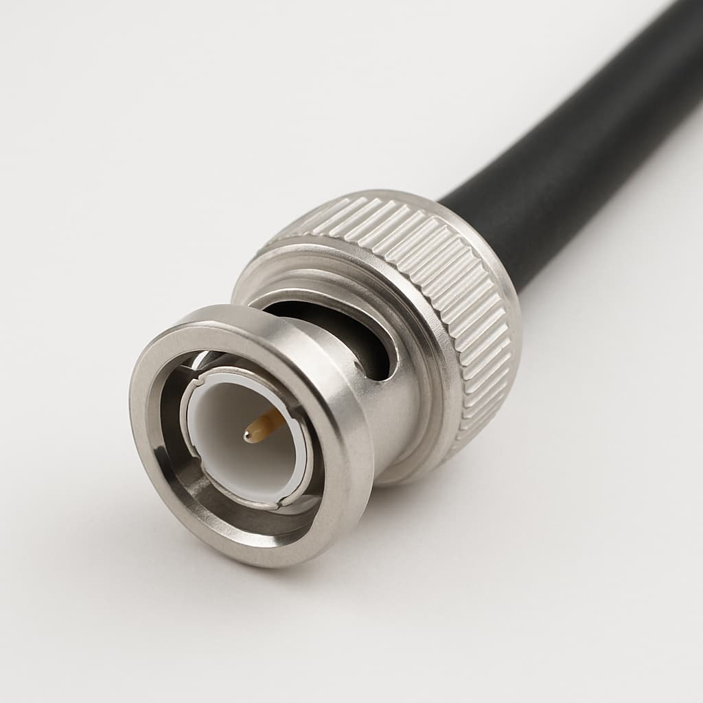 Telegartner J01002M1288Z BNC-stekker voor RG-59B/U — illustratieve, door AI gegenereerde afbeelding