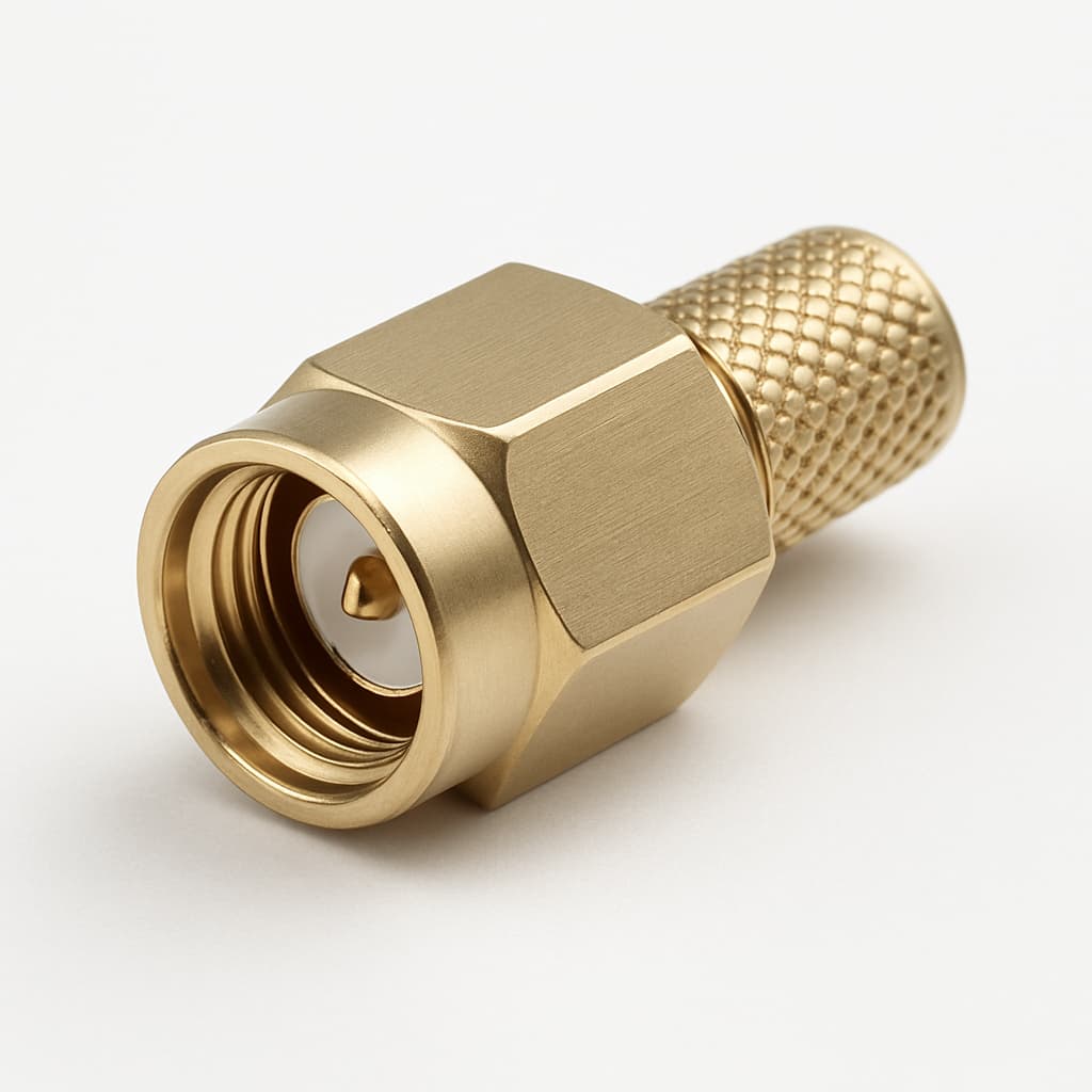 Telegartner J01150A0031Z SMA-Stecker für RG-223/U — illustrative, KI-generierte Abbildung
