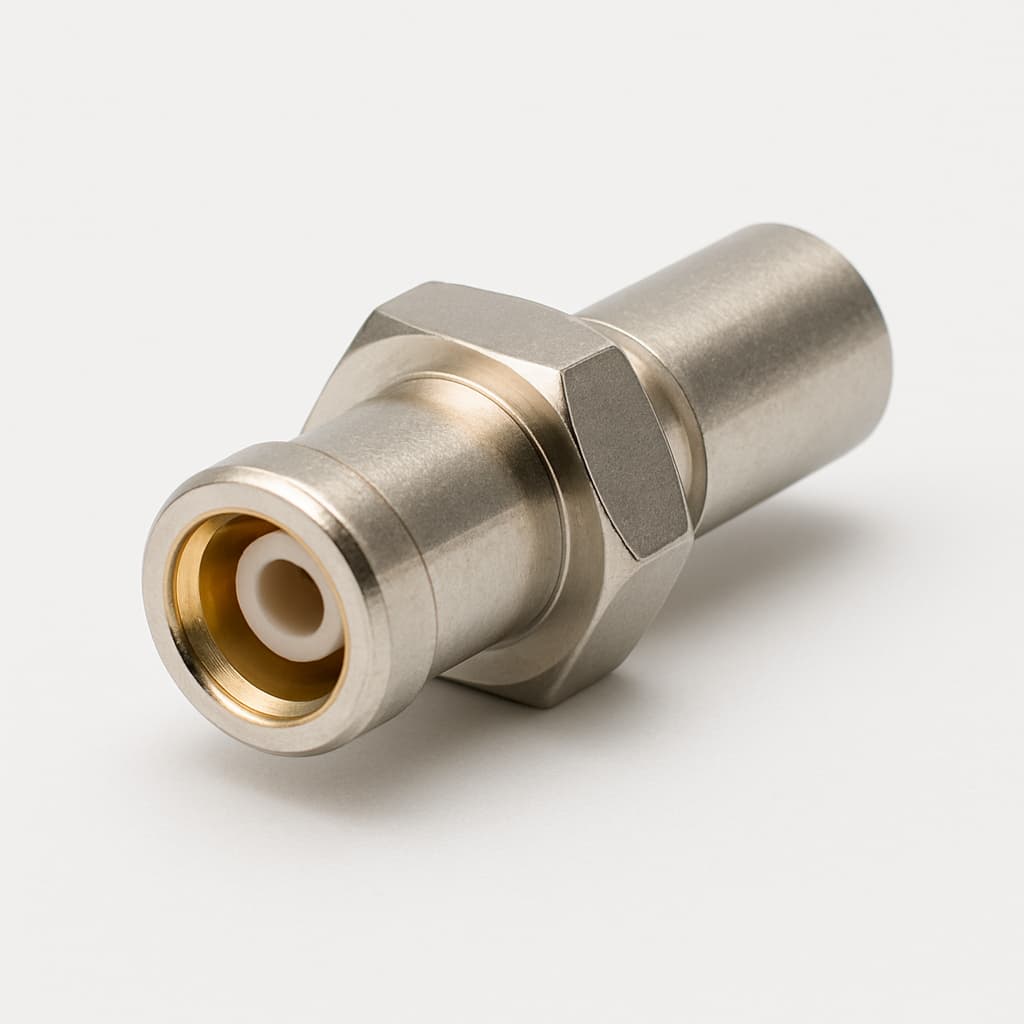 Telegartner J01161A0341Z SMB-Buchse Crimp-Steckverbinder — illustrative, KI-generierte Abbildung