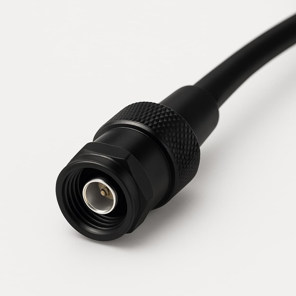 Telegartner J01371A0001 jack Code A G1 voor RG-58C/U — illustratieve, door AI gegenereerde afbeelding