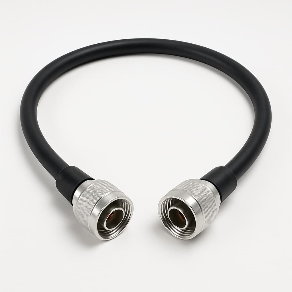 Telegartner L00010D0552 7-16 coax jumperkabel, 0.5 m — illustratieve, door AI gegenereerde afbeelding