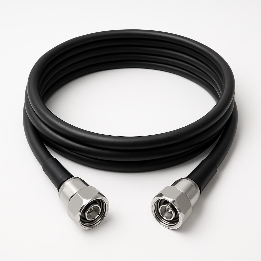 Telegartner L00013D0059 7-16 coaxiale jumperkabel, 5.0 m — illustratieve, door AI gegenereerde afbeelding