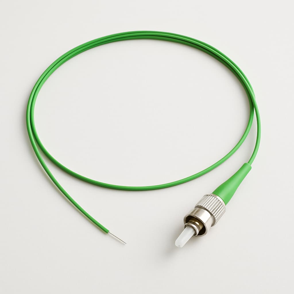 Telegartner L00819A0012 fiberpigtail, OM2 G50/125, ST plug, 1.5m — illustratieve, door AI gegenereerde afbeelding