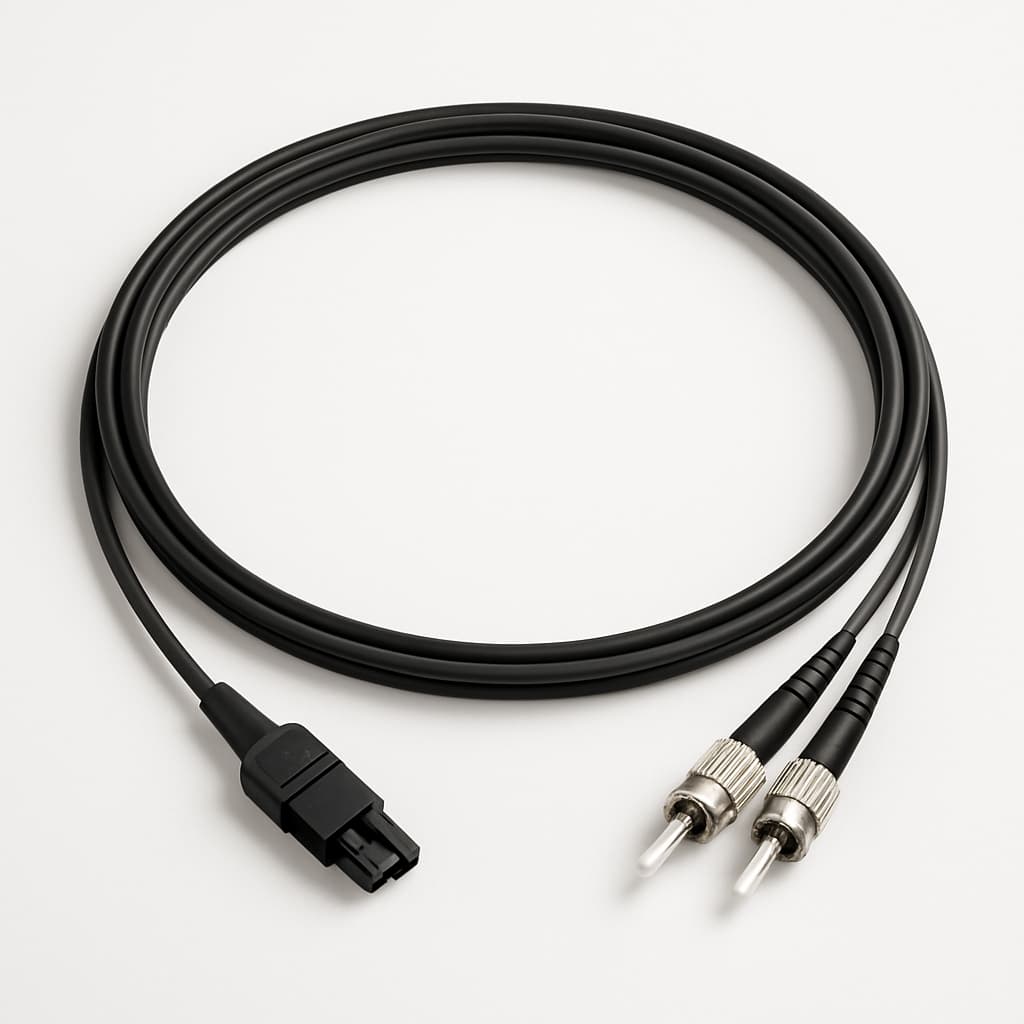 Telegartner L00892A0032 FO-duplex-adapterkabel MT-RJ naar 2xST 3.0 m — illustratieve, door AI gegenereerde afbeelding