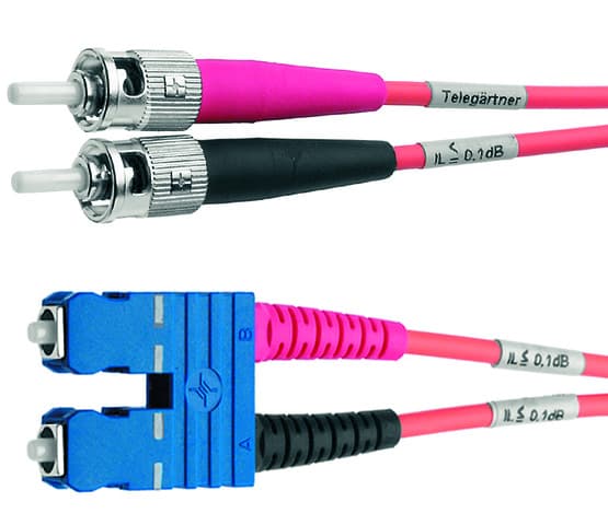 Telegaertner L00895C0003 duplex-adapterkabel, 2xST naar SC Duplex, G50/125 OM2, 10 m
