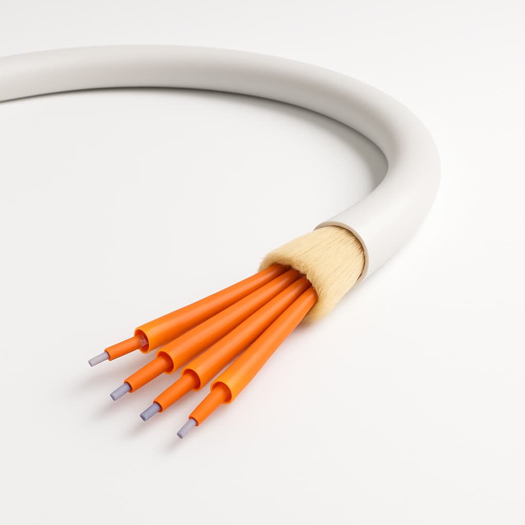 Telegartner L08022K1206 FO-Innen-Breakout-Kabel — illustrative, KI-generierte Abbildung