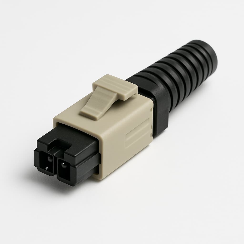 Telegartner U01100A0049 MT-RJ stekker, MM, male — illustratieve, door AI gegenereerde afbeelding