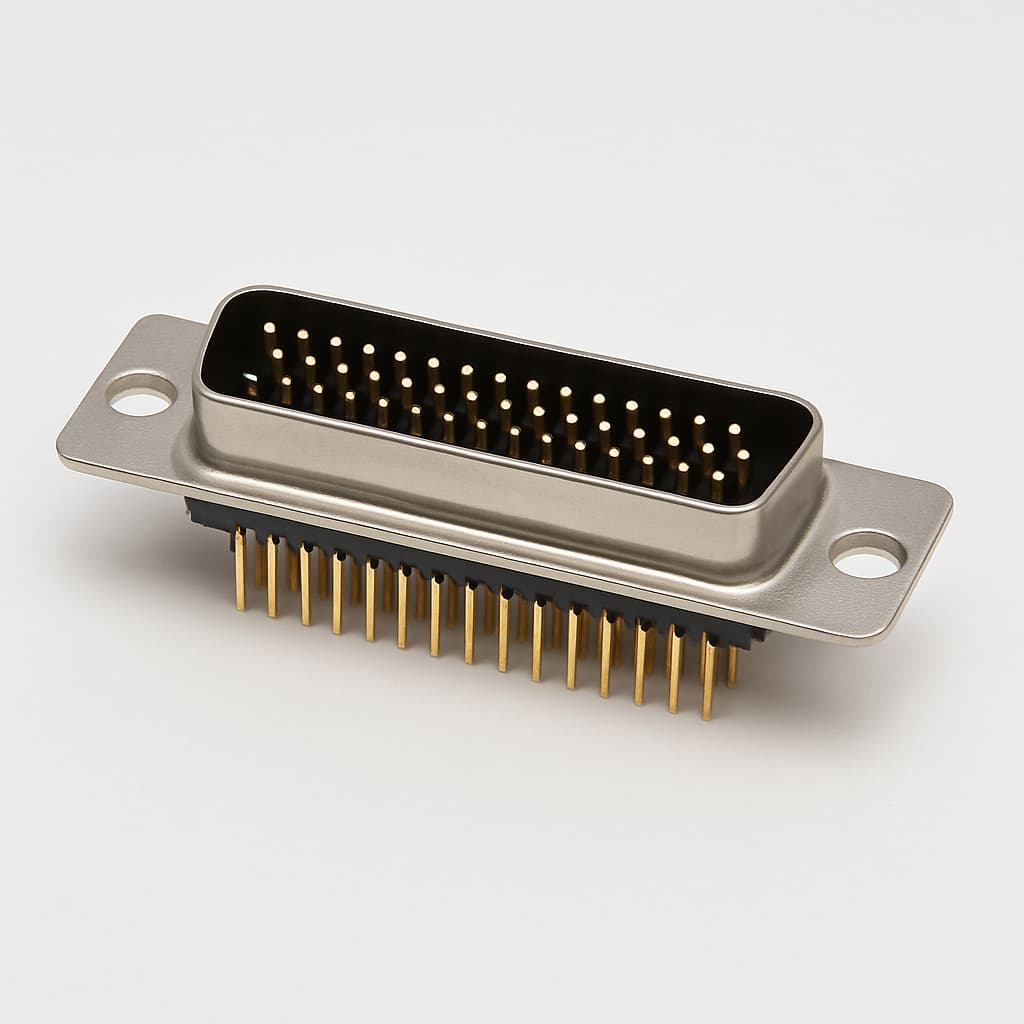 F50P22G2-0904 D-Sub 50P male PCB-connector — illustratieve, door AI gegenereerde afbeelding
