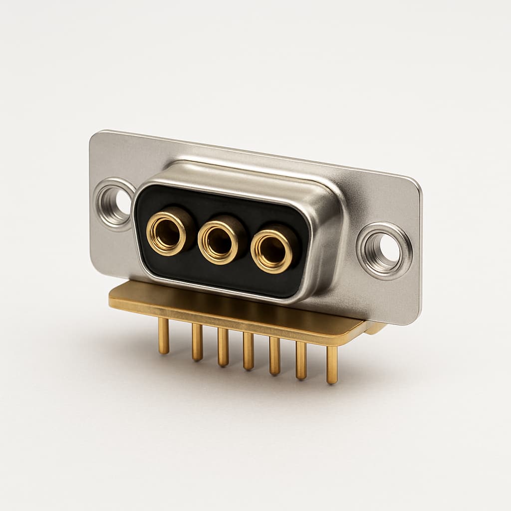 FM3W3S1-0982 D-Sub Mixed 3/0 PCB-Buchsensteckverbinder — illustrative, KI-generierte Abbildung