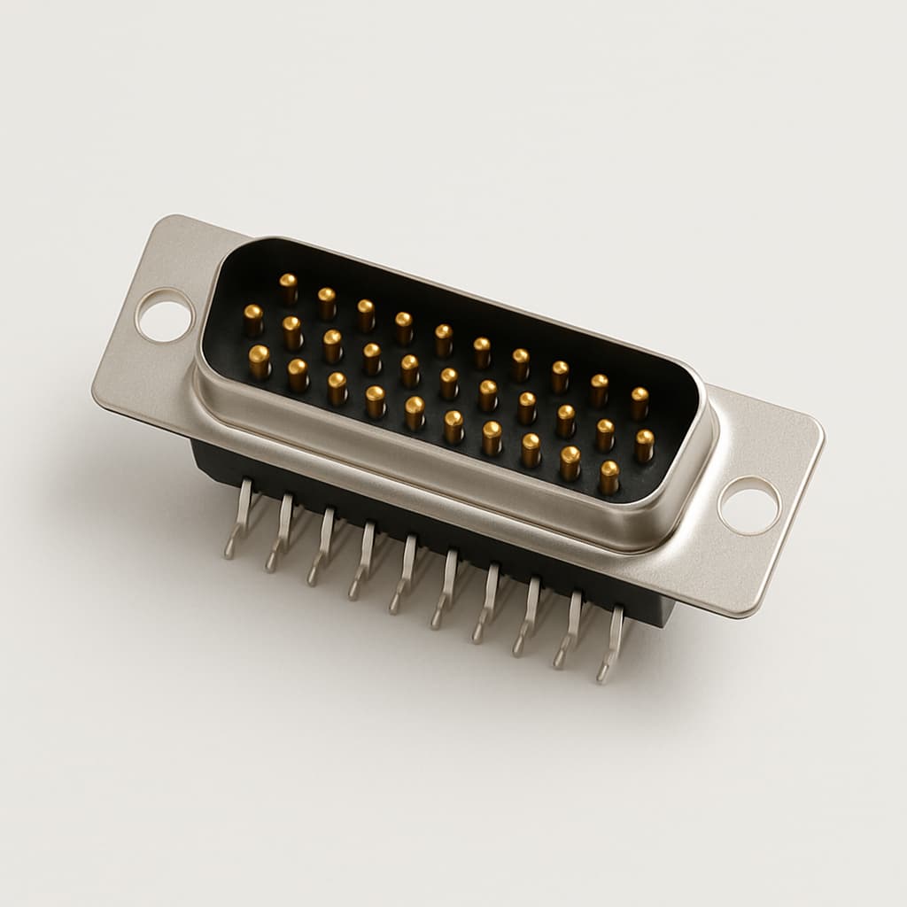 F25P28G1 D-Sub 25P Stecker Leiterplatten-Steckverbinder — illustrative, KI-generierte Abbildung