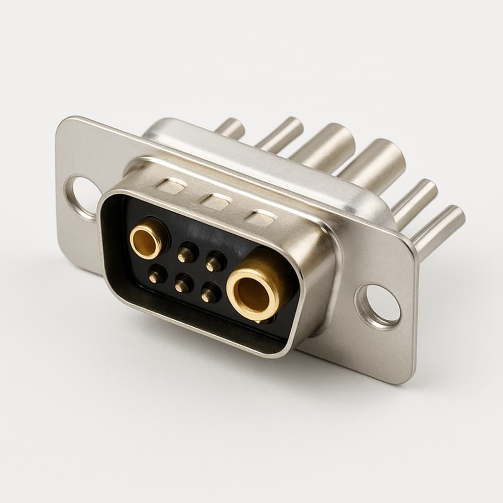 FLT7W2P7-K120 D-Sub male 7W2 krimpconnector — illustratieve, door AI gegenereerde afbeelding